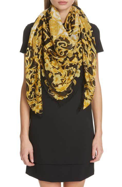 Versace Baroque Medusa Silk & Modal Scarf 